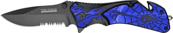 Tac Force Flaming Skull A-O Knives TF695BL
