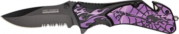 Tac Force Tac Force Flaming Skull A-O Knives TF695PU