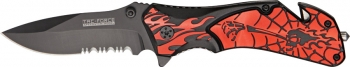 Tac Force Flaming Skull A-O Knives TF695RD