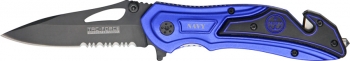 Tac Force Rescue Linerlock A-O Navy Knives TF696NY