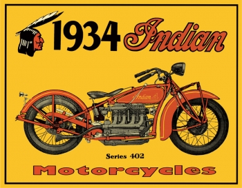 Tin Signs Tin Sign 1934 Indian Motorcycl TSN0037