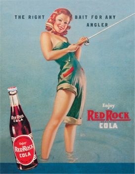 Tin Signs Red Rock Girl Fishing TSN0288