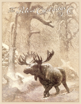 Tin Signs Peters - Moose in Snowstorm TSN1140