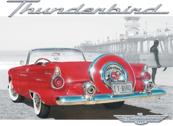 Tin Signs Tin Sign T-Bird Beach Scene. TSN1271