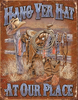 Tin Signs Hang Yer Hat TSN1703
