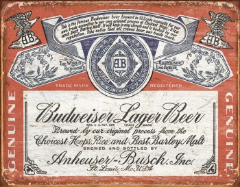 Tin Signs Budweiser Weathered TSN1751