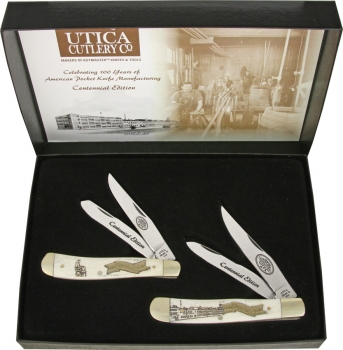 Utica Two Piece Anniv Trapper Set knives UTK339