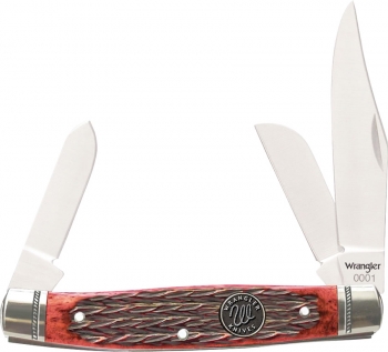 Wrangler 3 Blade Stockman WR001RB Red Jigged Bone