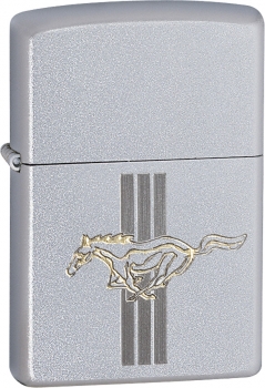 Satin Chrome ZO24268 Ford Mustang Windproof Lighter
