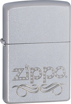 ZO24335 Scroll Windproof LighterSatin ChromeScroll