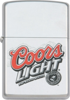 Zippo Coors Light Silver Bullet Street Chrome 205oz 24389