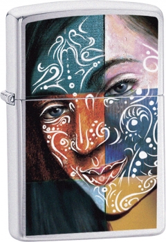 Zippo Chrome Red Hot & Rockin 200 BS Face Painting 24404