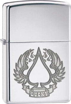 Zippo Lucky Ace Of Spades 24704 Windproof Lighter