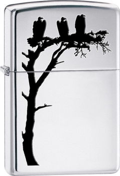 Vultures Polished Chrome Windproof Lighter 24709