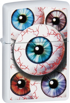 Zippo Eyeball Lighter Z24716 White Powder Matte
