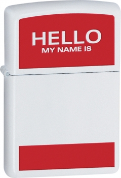 Zippo 24809 Hello My Name Is Lighter Personalise It