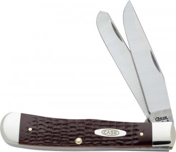 CA019 (6254 SS) Trapper Jigged Brown Delrin Handle CA019
