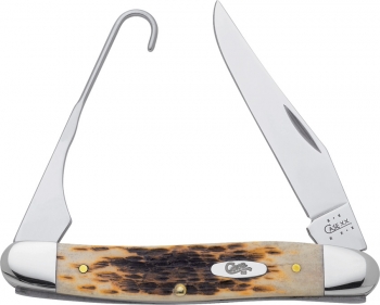 CA053 Bird Hook Clip Blade Amber Bone 6247H SS CA053