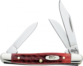 Case Small Stockman Pocket Worn Red Bone Handle CA2741