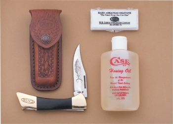 Case Mako Lockback Gift Set Honing Oil Stone Sheath CA404