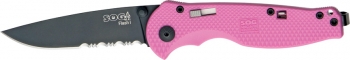 SOG Flash I Pink Ztytel 8Cr13MoV Steel Part Serrated SOG99383