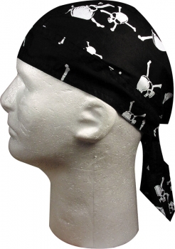 Zan Headgear White Skull and Crossbones Z113C