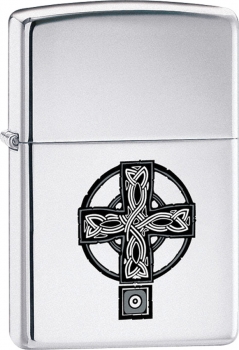 Zippo Celtic Cross 20850 Lighter High Polish Chrome
