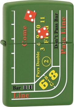 Zippo Craps lighter 24893 Moss GreenWinning 7 Roll