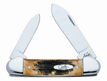3593 Bone Stag Canoe Knife65 BoneSpearPen Blades CA3593