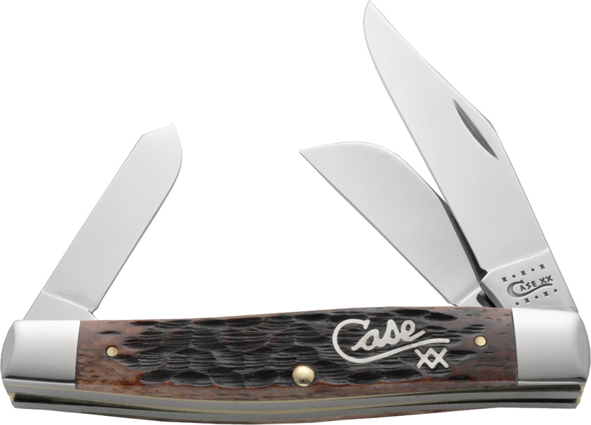 Case Large Stockman Walnut Bone Silver Script Shield CA13158