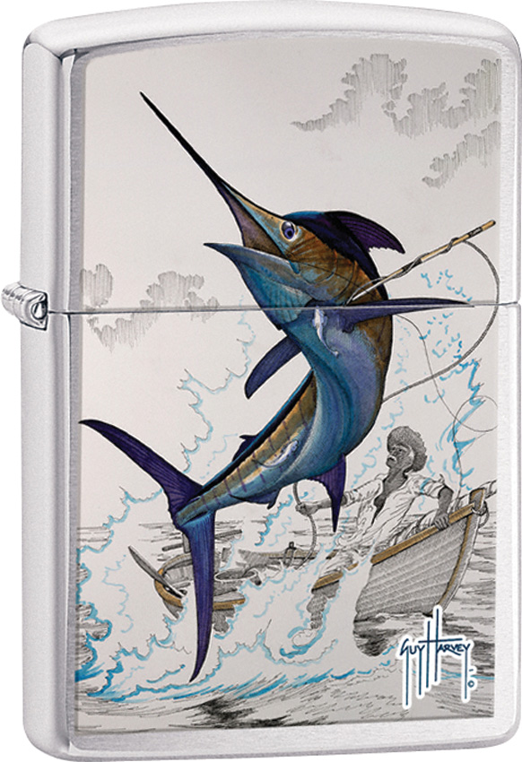 Zippo Guy Harvey Swordfish Triumph Brushed Chrome 24821 Lighter