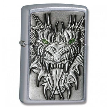 Zippo Mighty Dragon Street Chrome & Dragon Emblem 24901