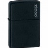 11343 Black Matte Windproof Lighter Zippo Logo Lid