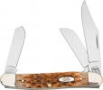Case CA128 Large Stockman Jigged Amber Bone6347SS