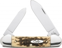 Case Canoe Knife Amber Jigged Bone Chrome Vanadium