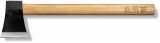 Cold Steel axe gang hatchet 90AXG. This axe does not only have a sharp blade but the handle is an American hickory handle! The blade alone is 4 inches with a handle of 18 inches long!