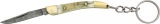 Damascus Key Chain Knife Clip Blade Stag Handle