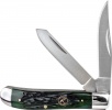 Roper Knives Trapper Green Bone Carbon - BRK-RP0008CGB