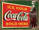 Tin Signs Coke Ice Cold Green - TSN1393