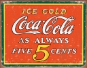 Tin Signs Coke Always Five Cents - TSN1471