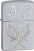 Zippo Golden Butterfly lighter Satin Chrome 24339